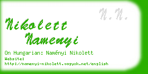 nikolett namenyi business card