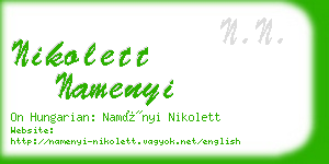 nikolett namenyi business card